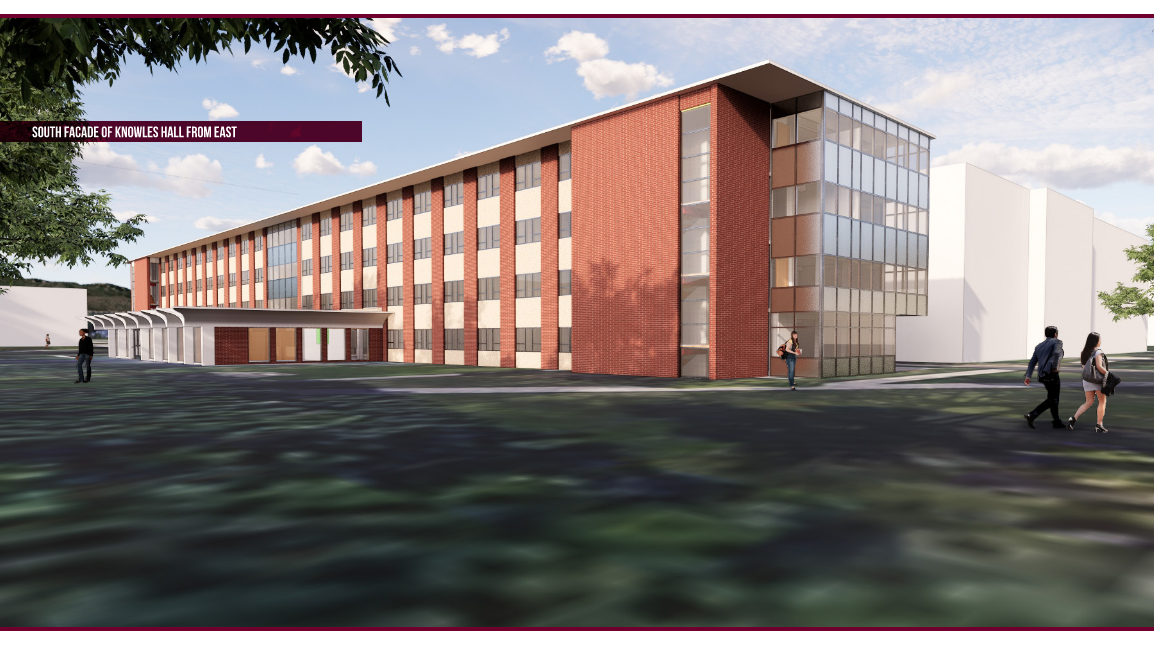 3d illustration of proposed updates to knowles hall