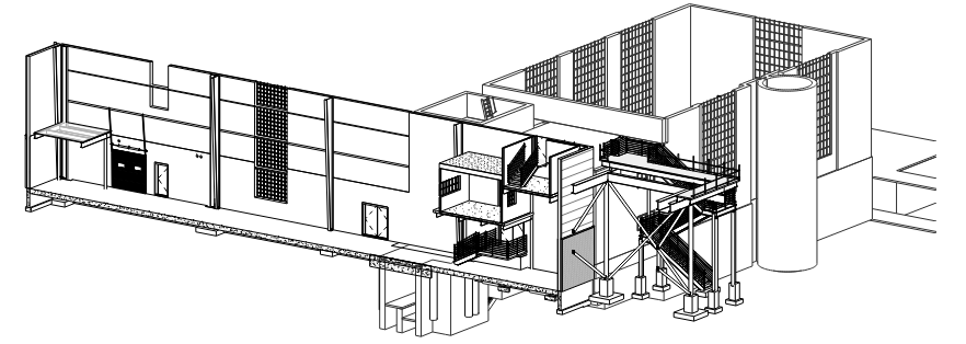 line drawing of inside of upgraded power plant