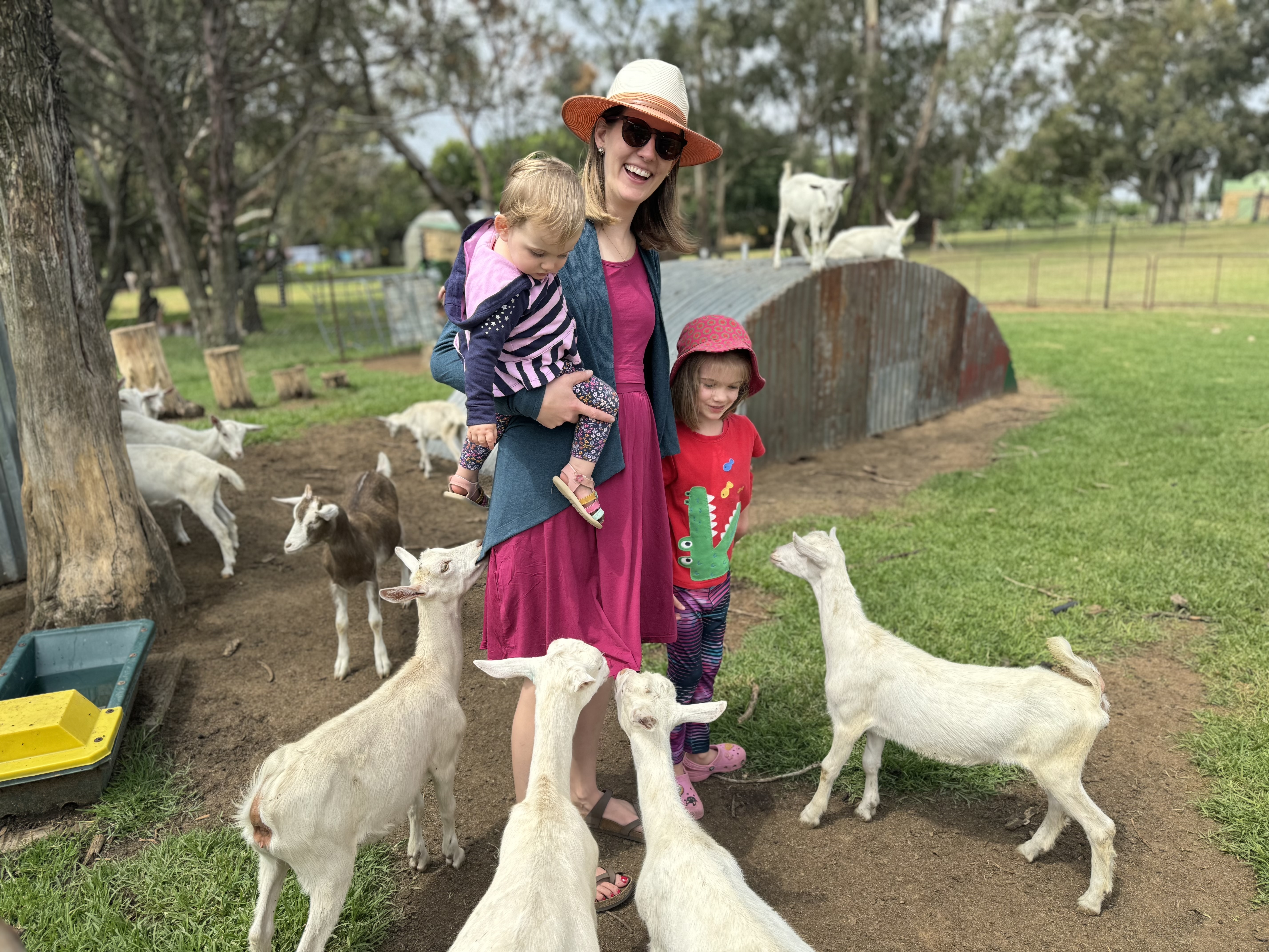Brett Bell with her husband and child.