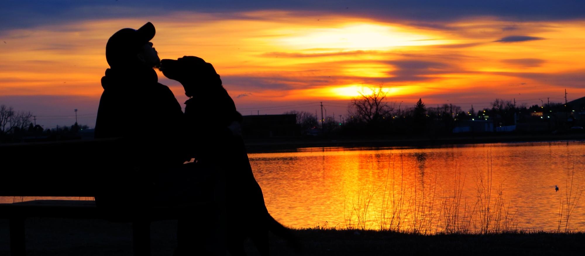 Ed and his dog Hallie at sunset