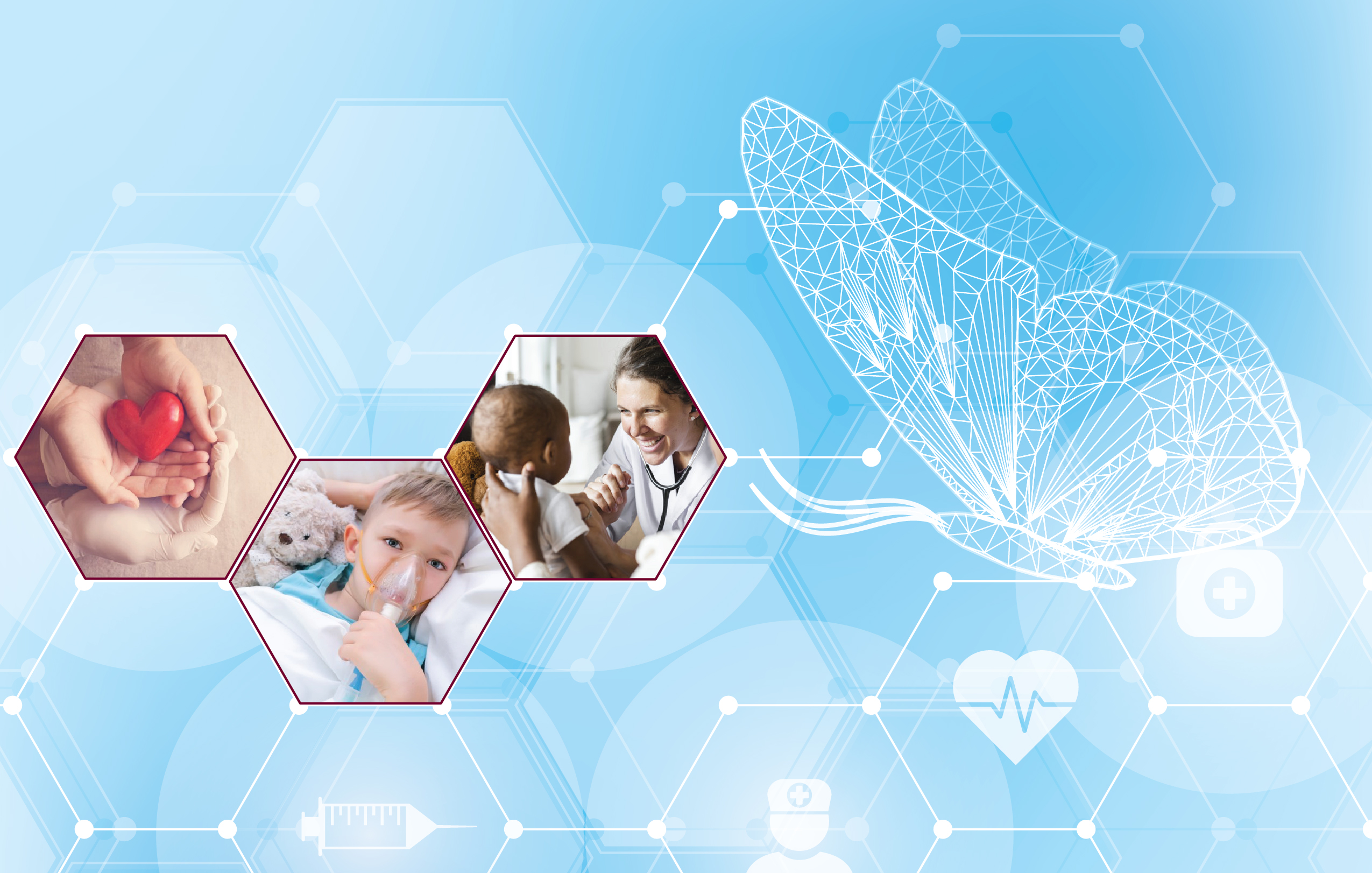 blue background with outlines of butterfly