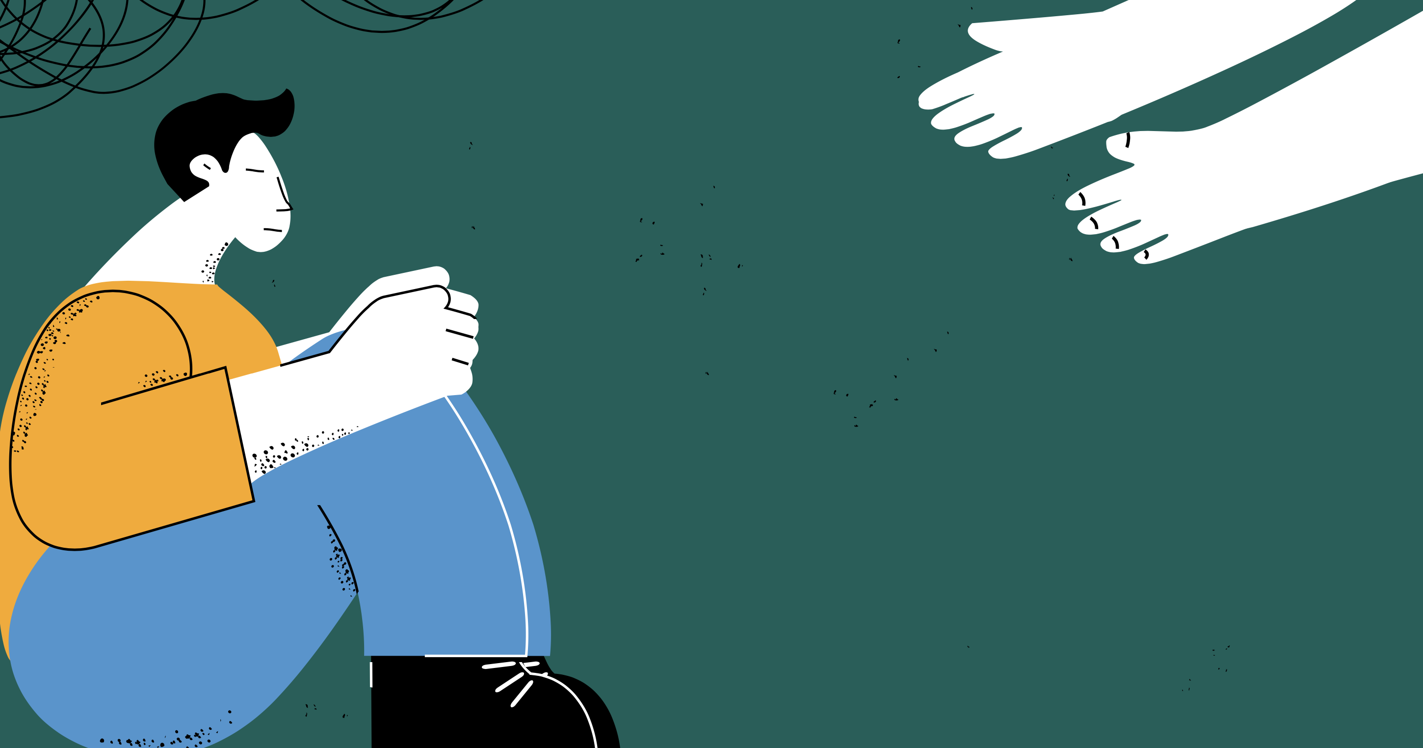 clip art for a depressed and sad young boy