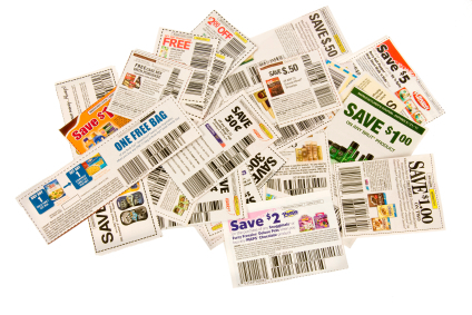 Decorative Image of Coupons on a Table