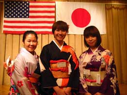 Picture of exchange student in kimono
