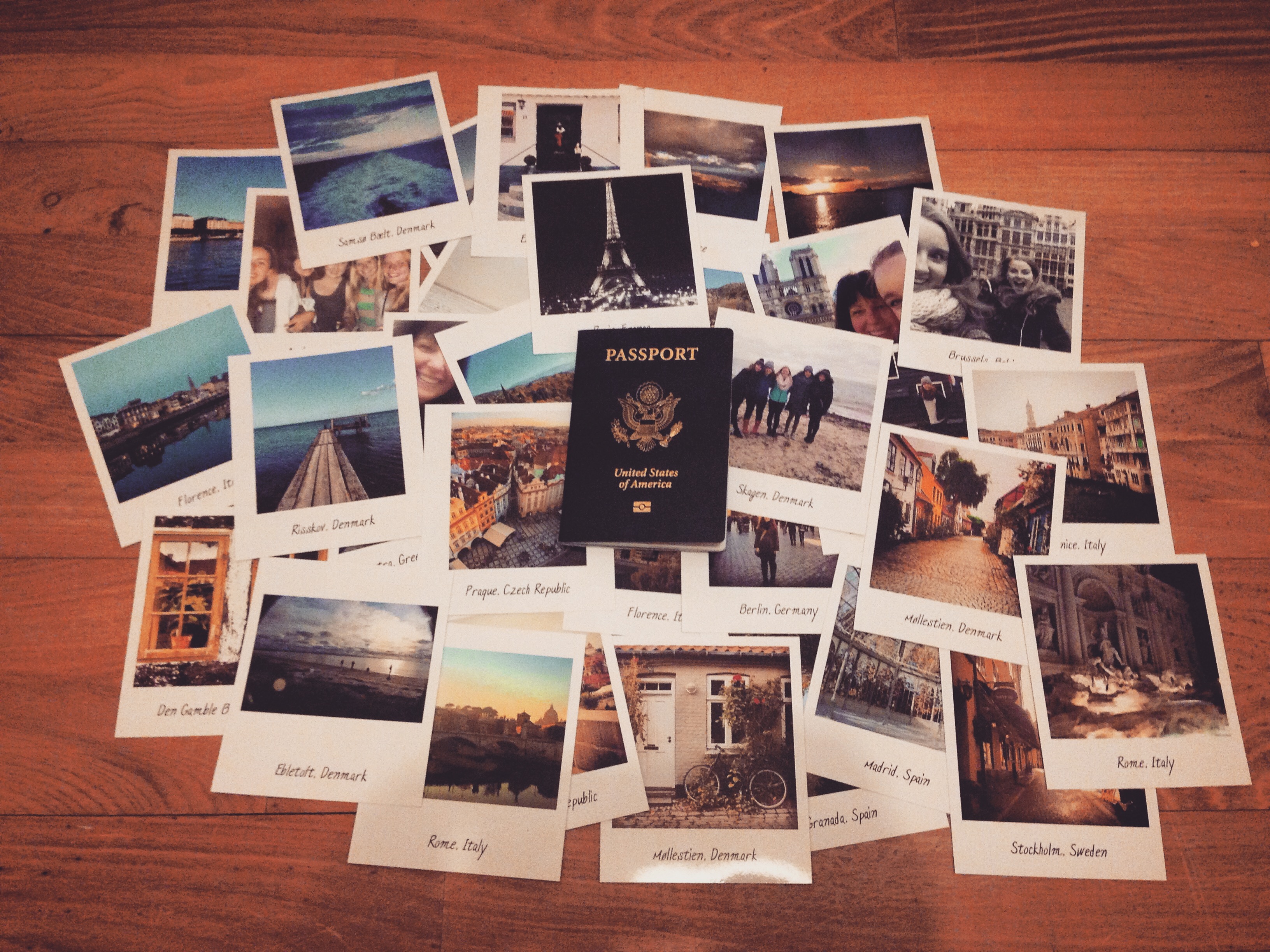 A picture of passport and photos
