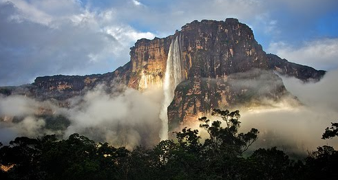 A beautiful waterfall in South America