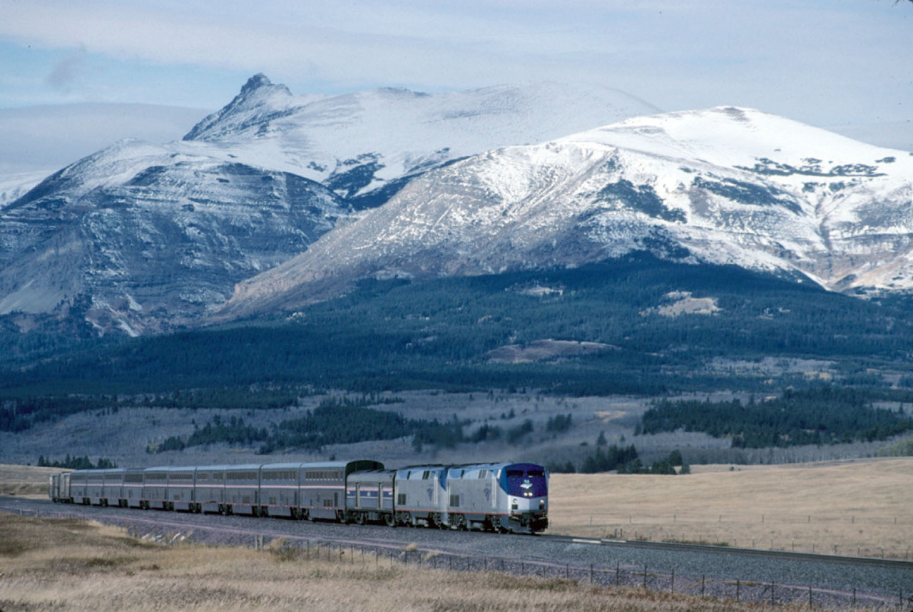 Amtrak Empire Builder train in Montana