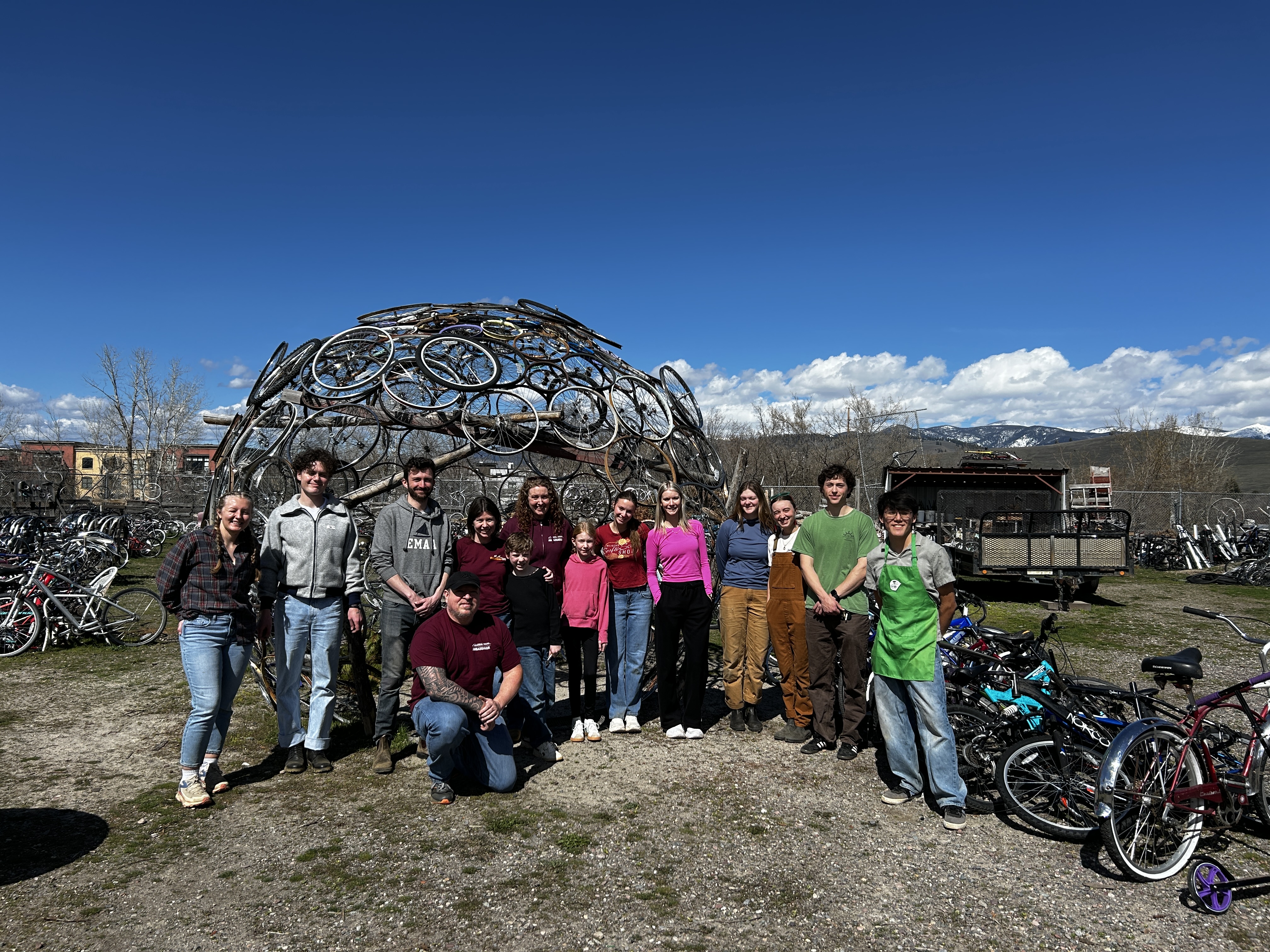 students repair bikes for Watson's Children's Shelter at Free Cycles