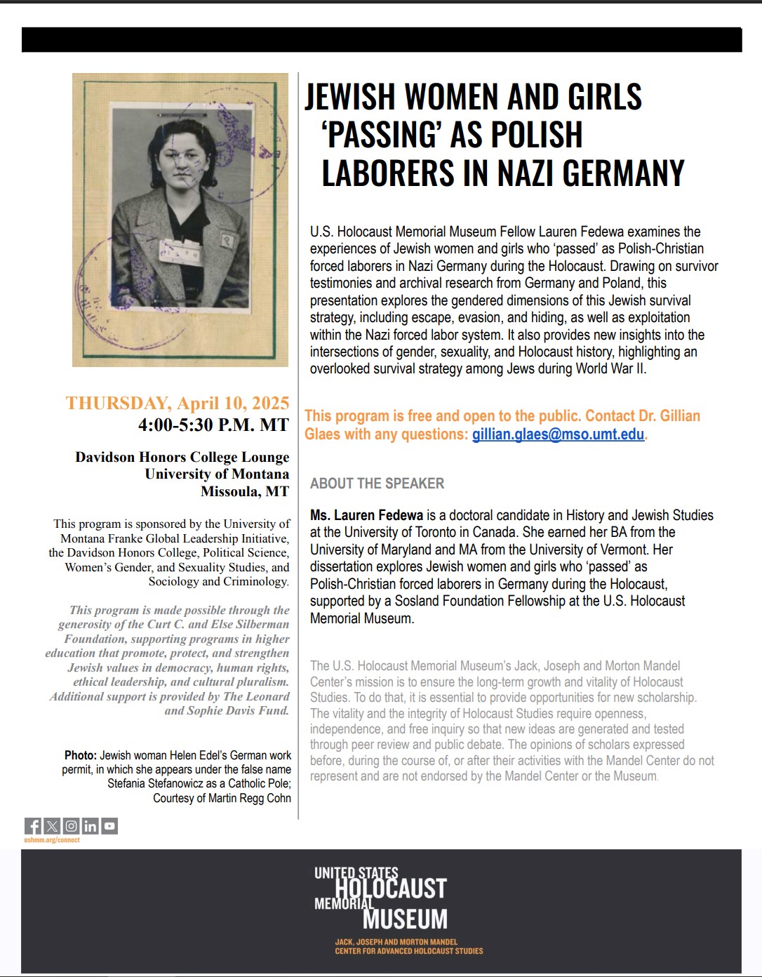 USHMM flyer