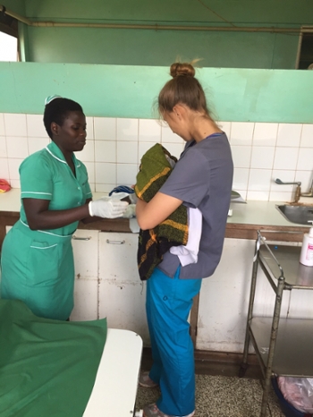 GPH student at a maternity ward in Uganda