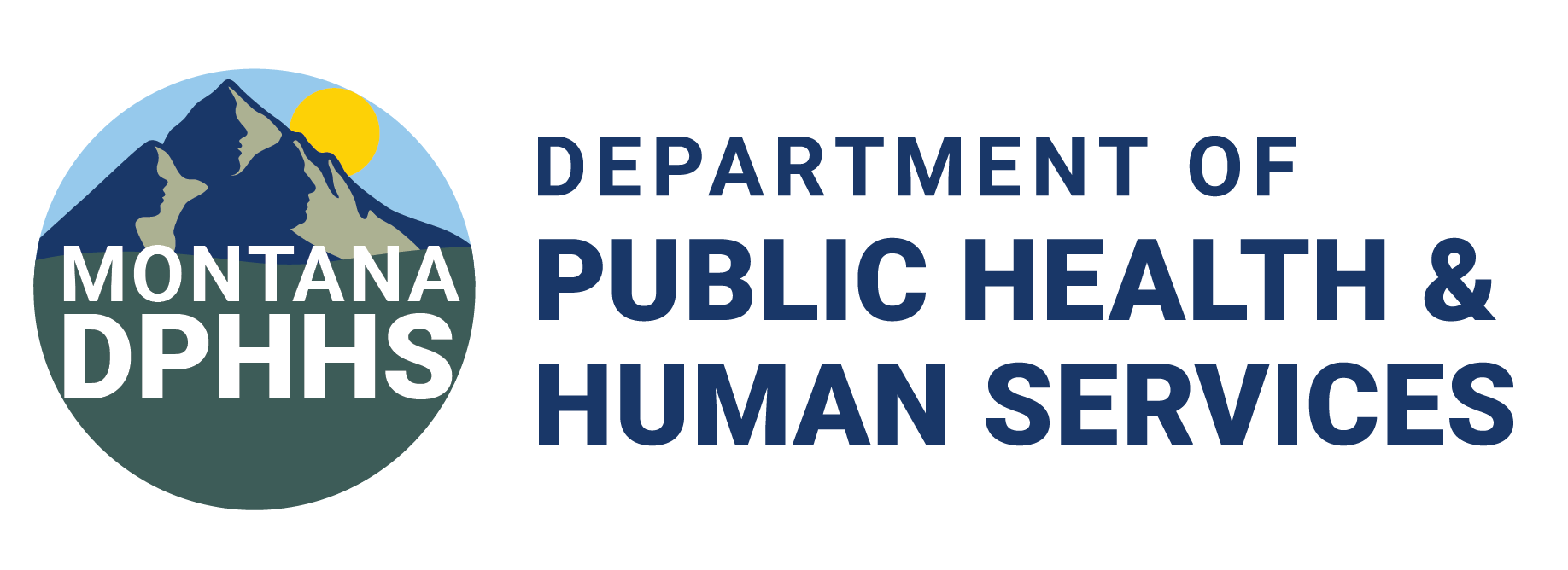 Montana DPHHS logo with a mountain and sun graphic and the text “Department of Public Health & Human Services.”