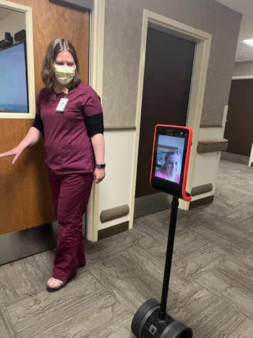 telepresence robot doing rounds in a hospital