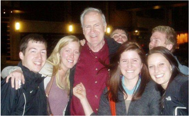 Professor Harry Fritz celebrating with UM students at the Northwest Regional Phi Alpha Theta Conference in 2012