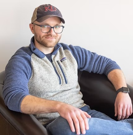 Hayden Nelson sitting in a chair