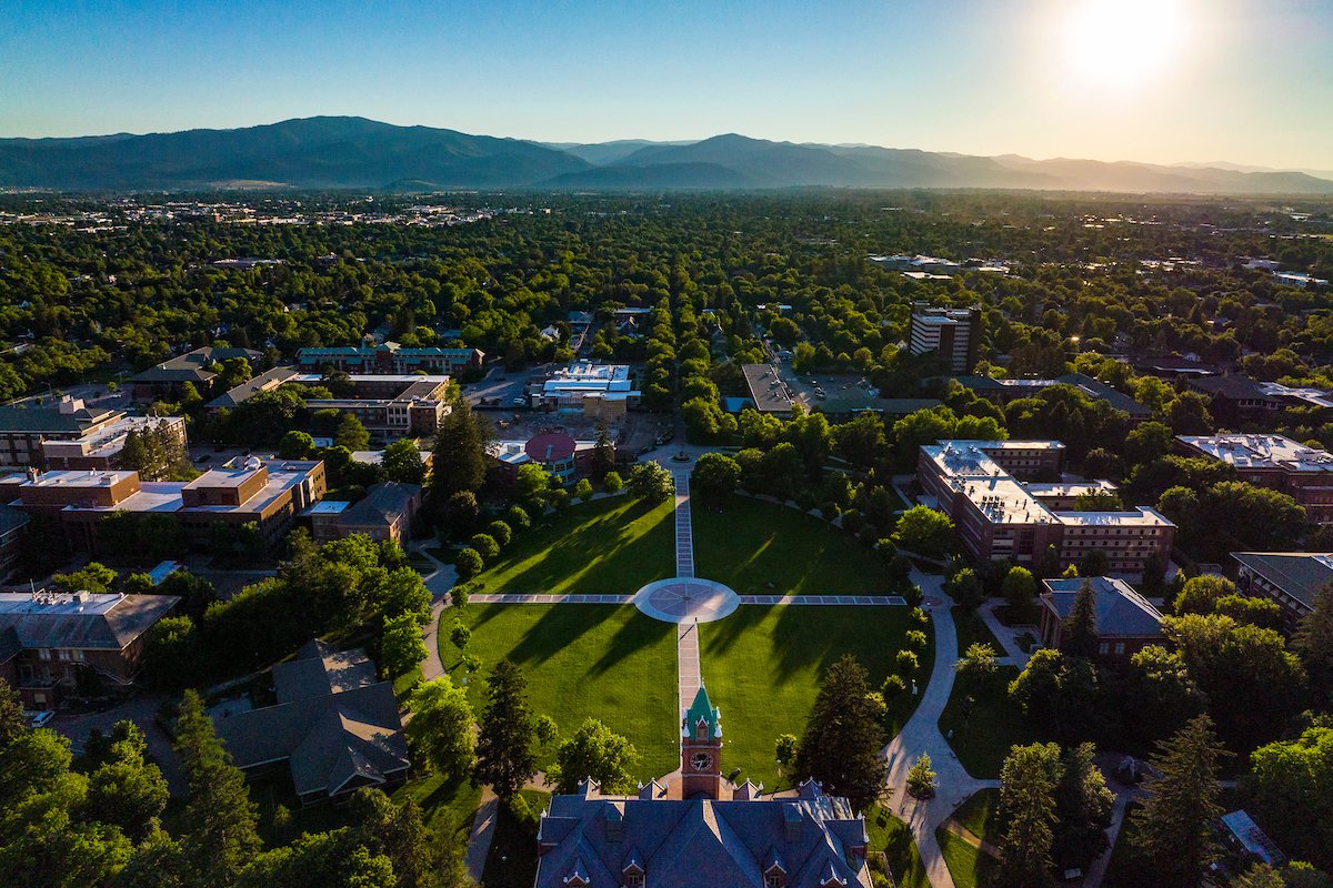 Drone photograph of UM oval
