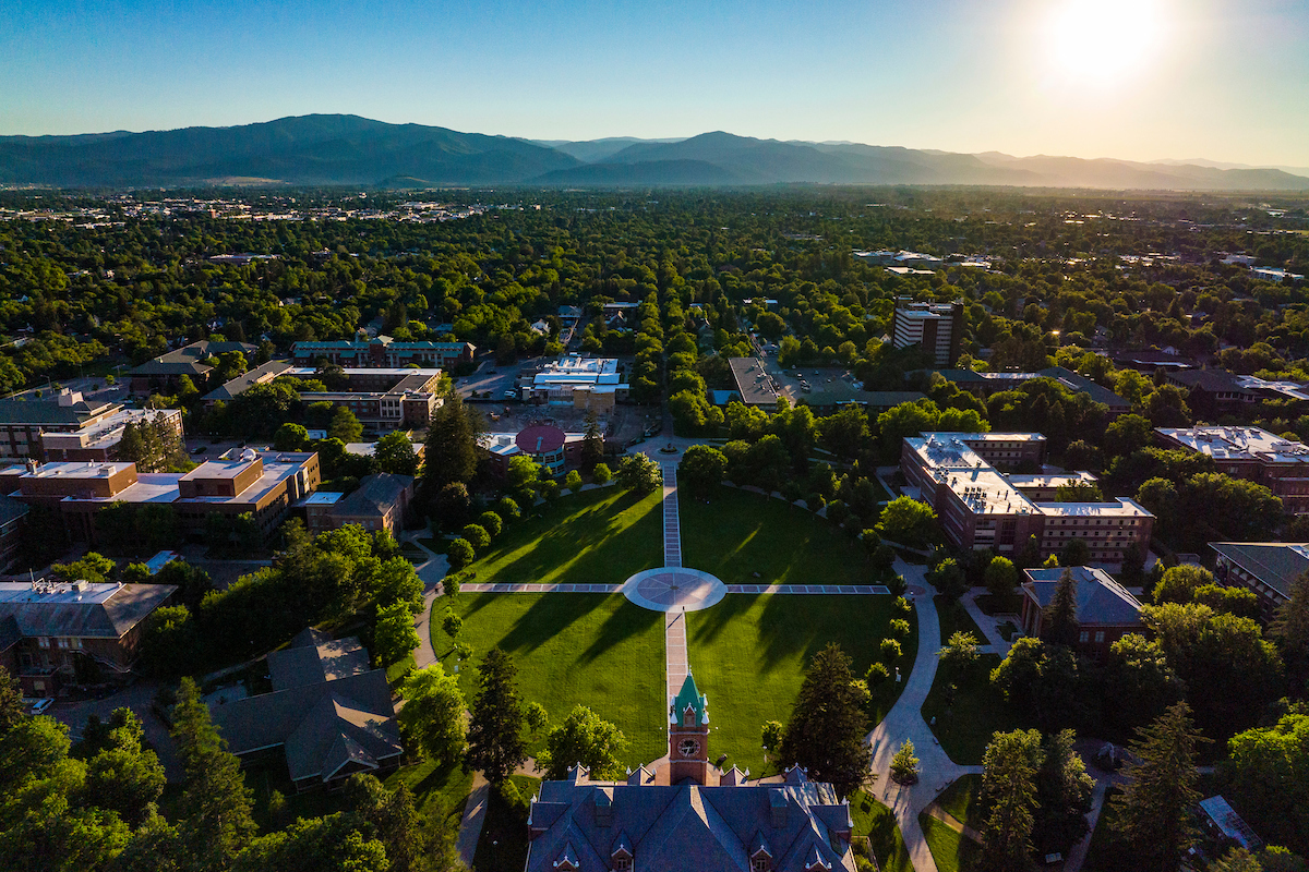 Drone view of UM oval
