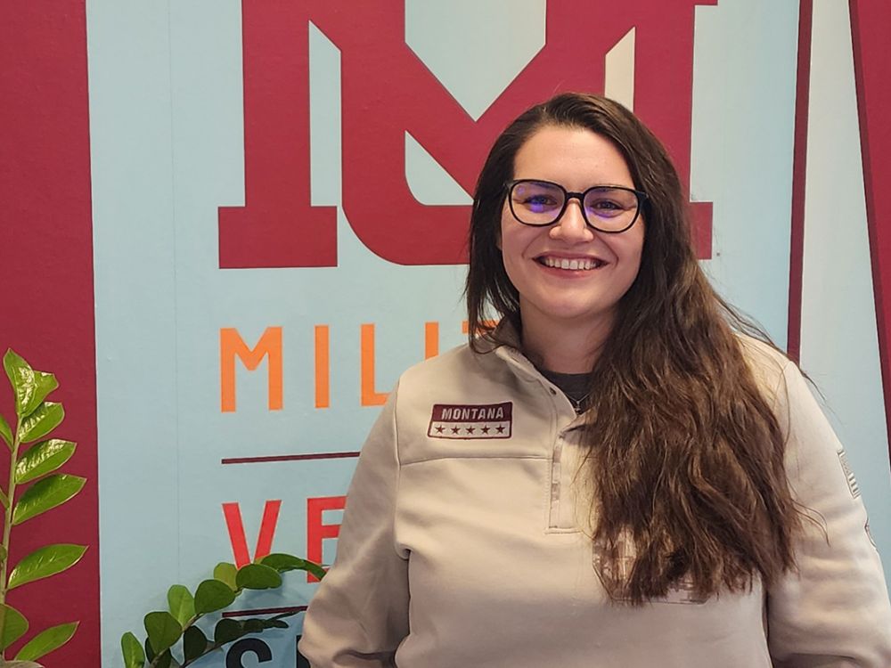 Portrait of Katie smiling. 