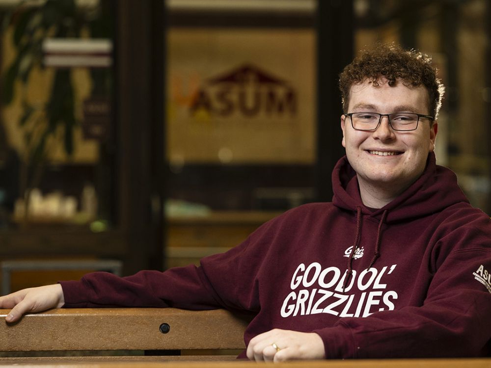 Liam Edwards, the business manager for the Associated Students of the University of Montana, will graduate May 9 with two business degrees. (UM photo by Tommy Martino)