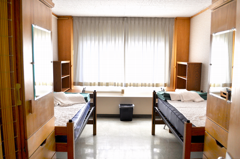 image of a residence hall room set with linens