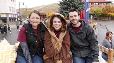 Image of three CDCs on the 2016 homecoming float.
