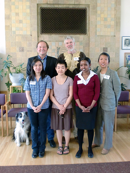 governor schweitzer with professors koehn and ngai and the scholarships