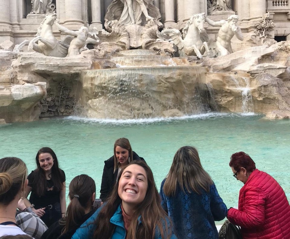 Becca at the Trevi Fountain