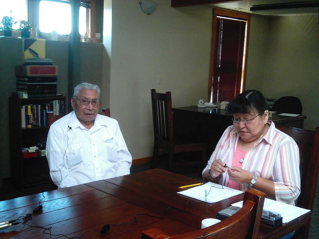 Shirlee Crow Shoe interviewing James Boy