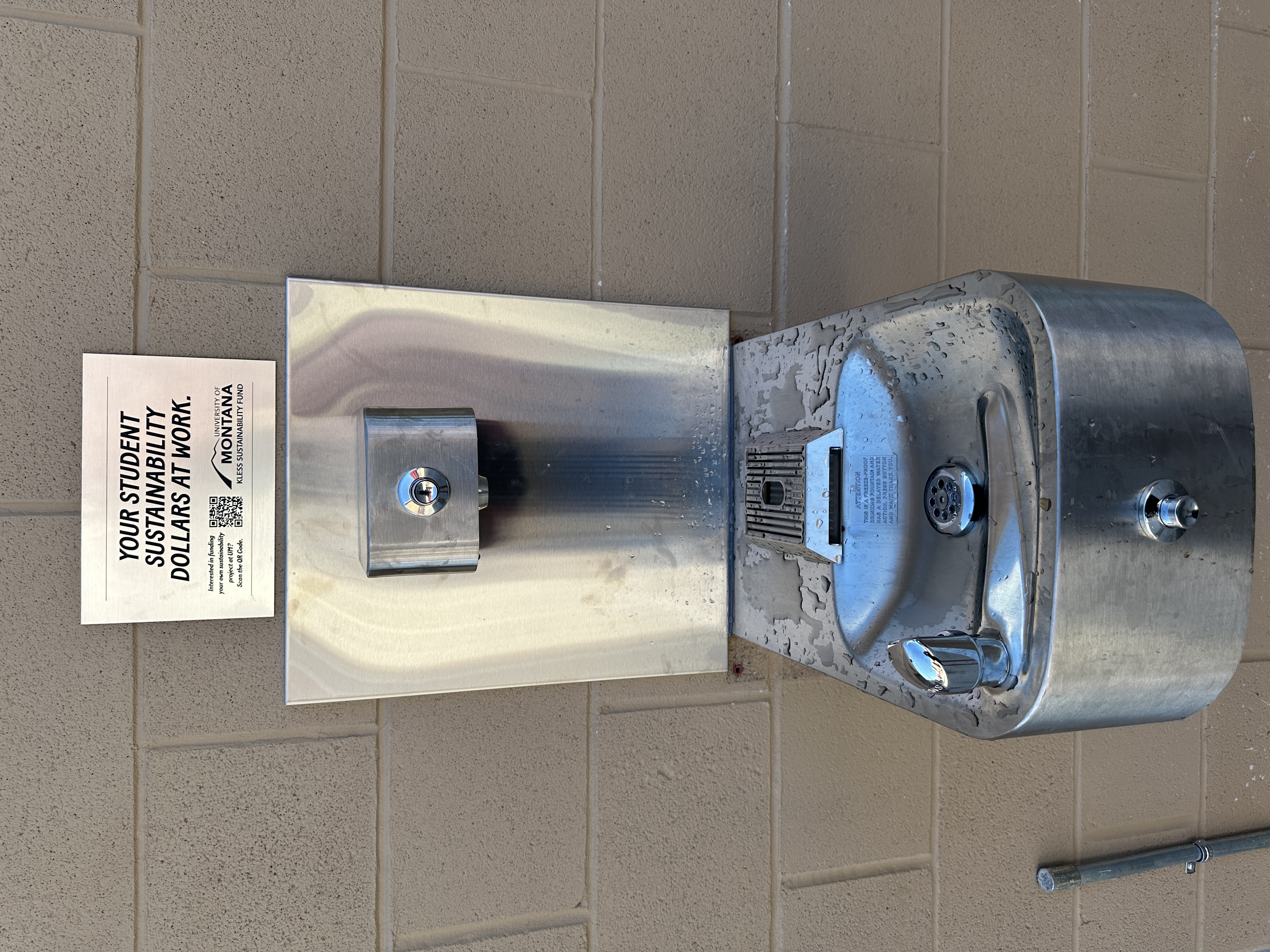 the silver griz stadium water bottle fill station in griz stadium