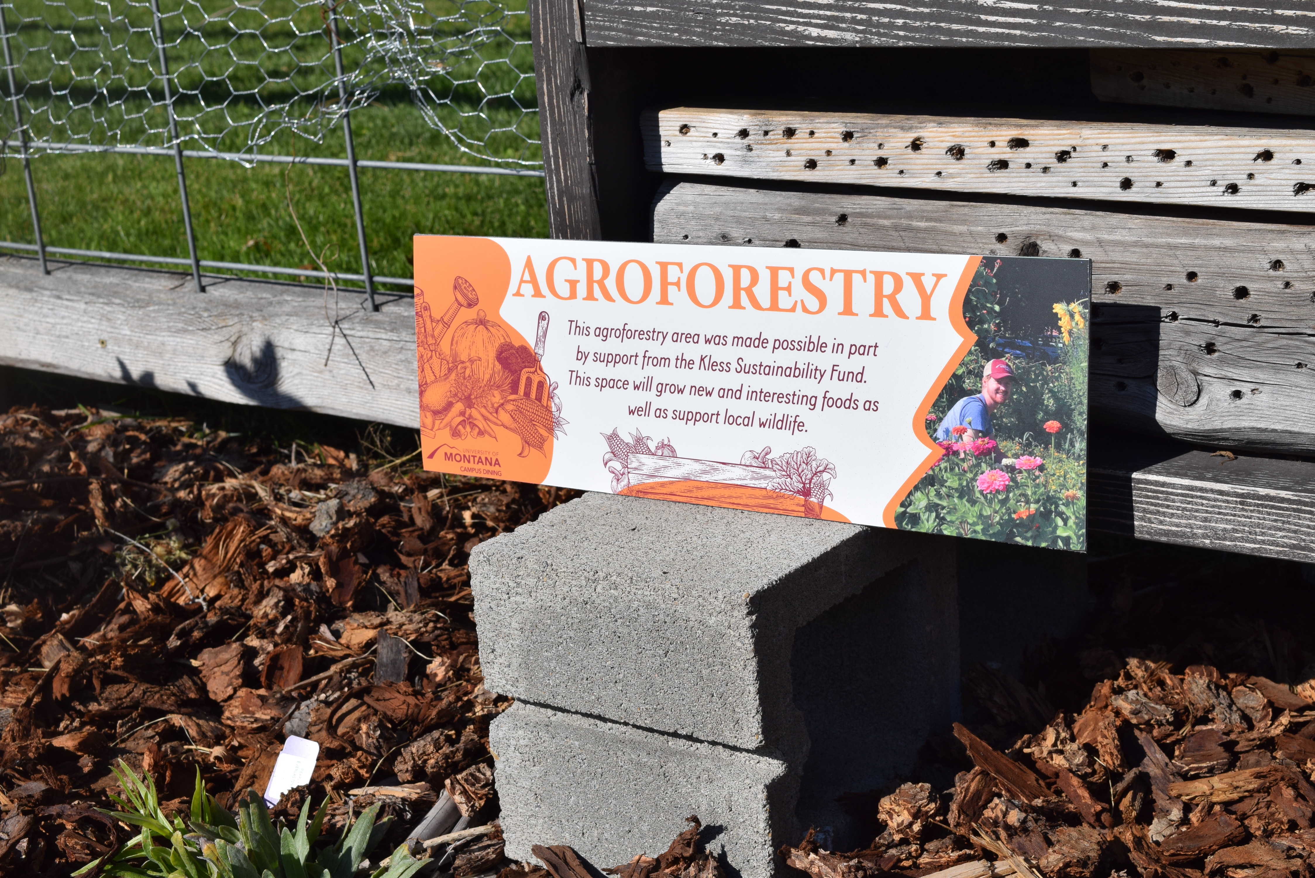 agroecology sign in iron griz garden