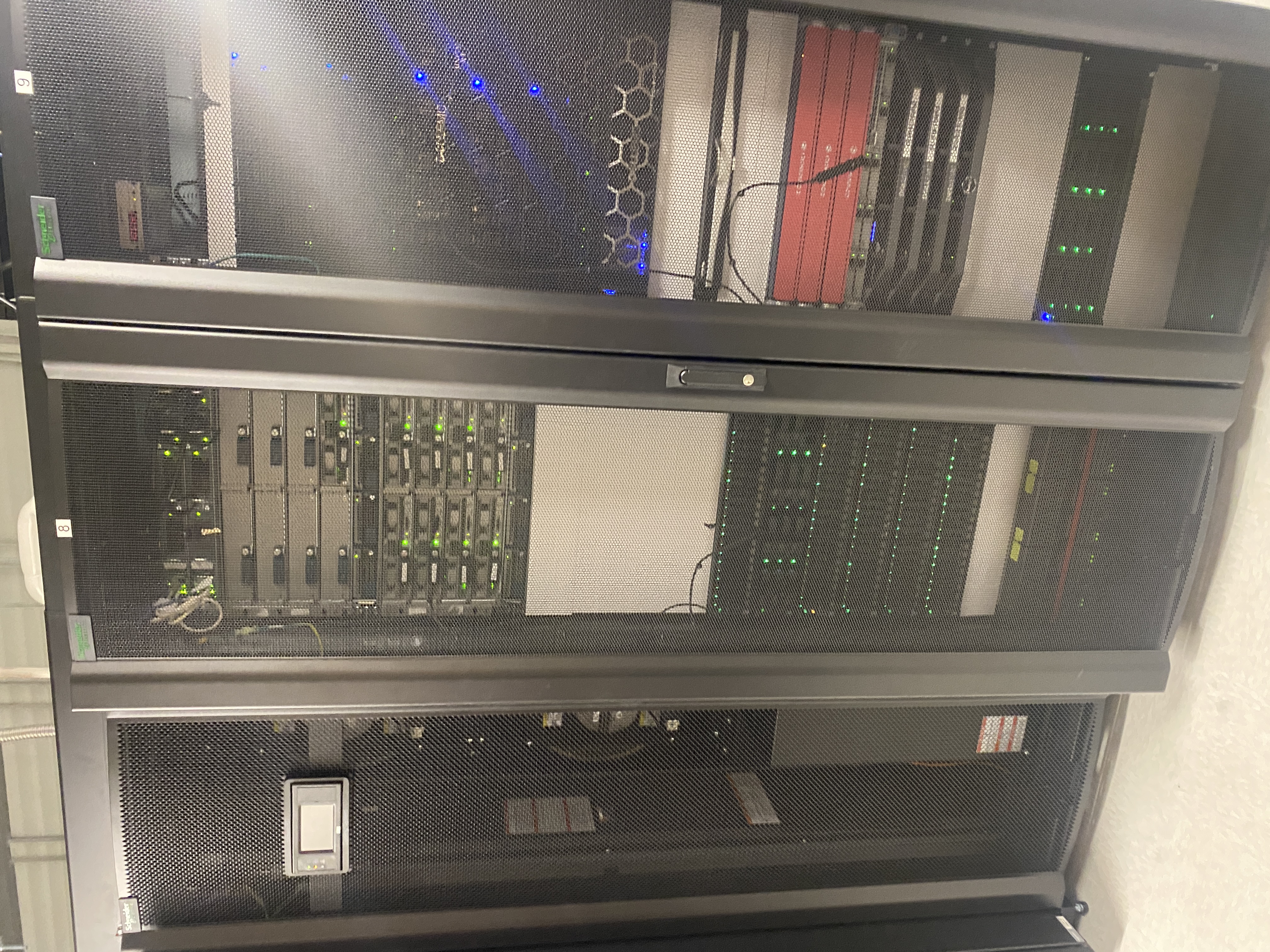 close up of one panel of the data center in the social science building