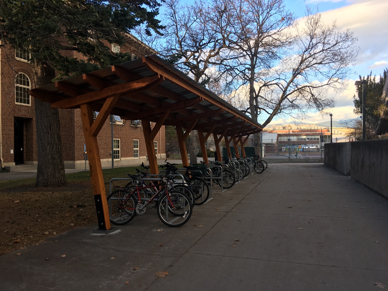 bike parking station by the UC that is covered from the elements