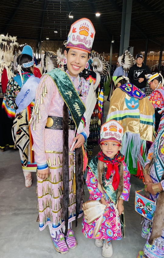 two girls in native dress