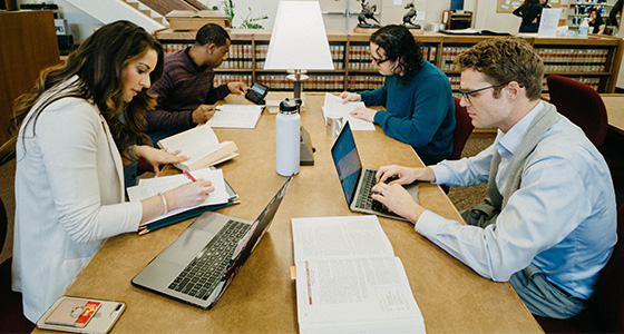 UM law students study in the William J. Jameson Law Library