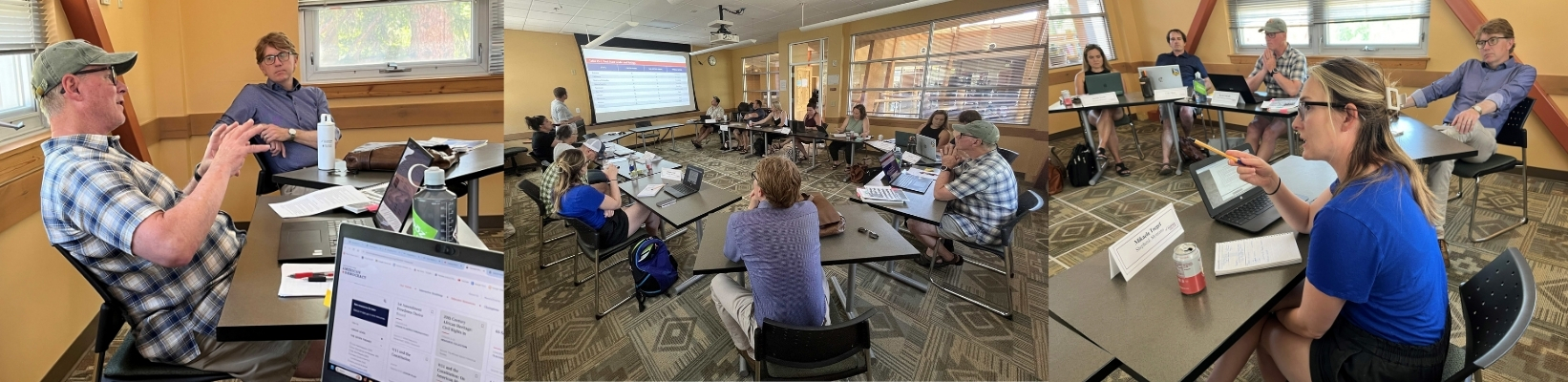 People sitting in classrooms 