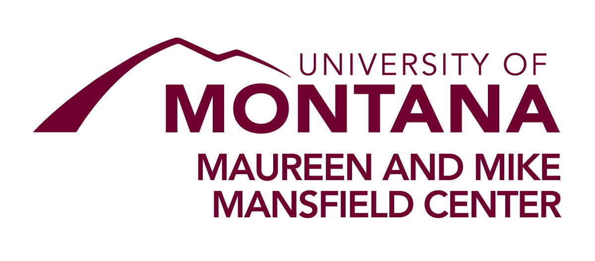 University of Montana Maureen and Mike Mansfield Center Banner with maroon text
