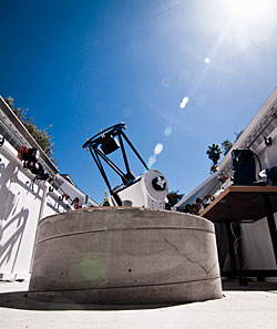 A Minerva telescope in a specially designed enclosure with a retractable roof at the California Institute of Technology