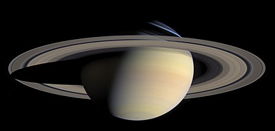 An image of Saturn and its rings