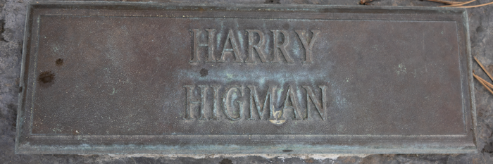Harry Higman name marker