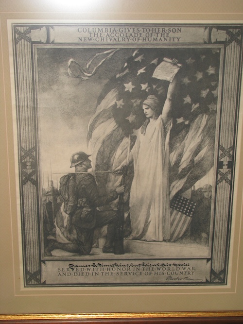 James Simpkins war commendation, signed by President Woodrow Wilson.
