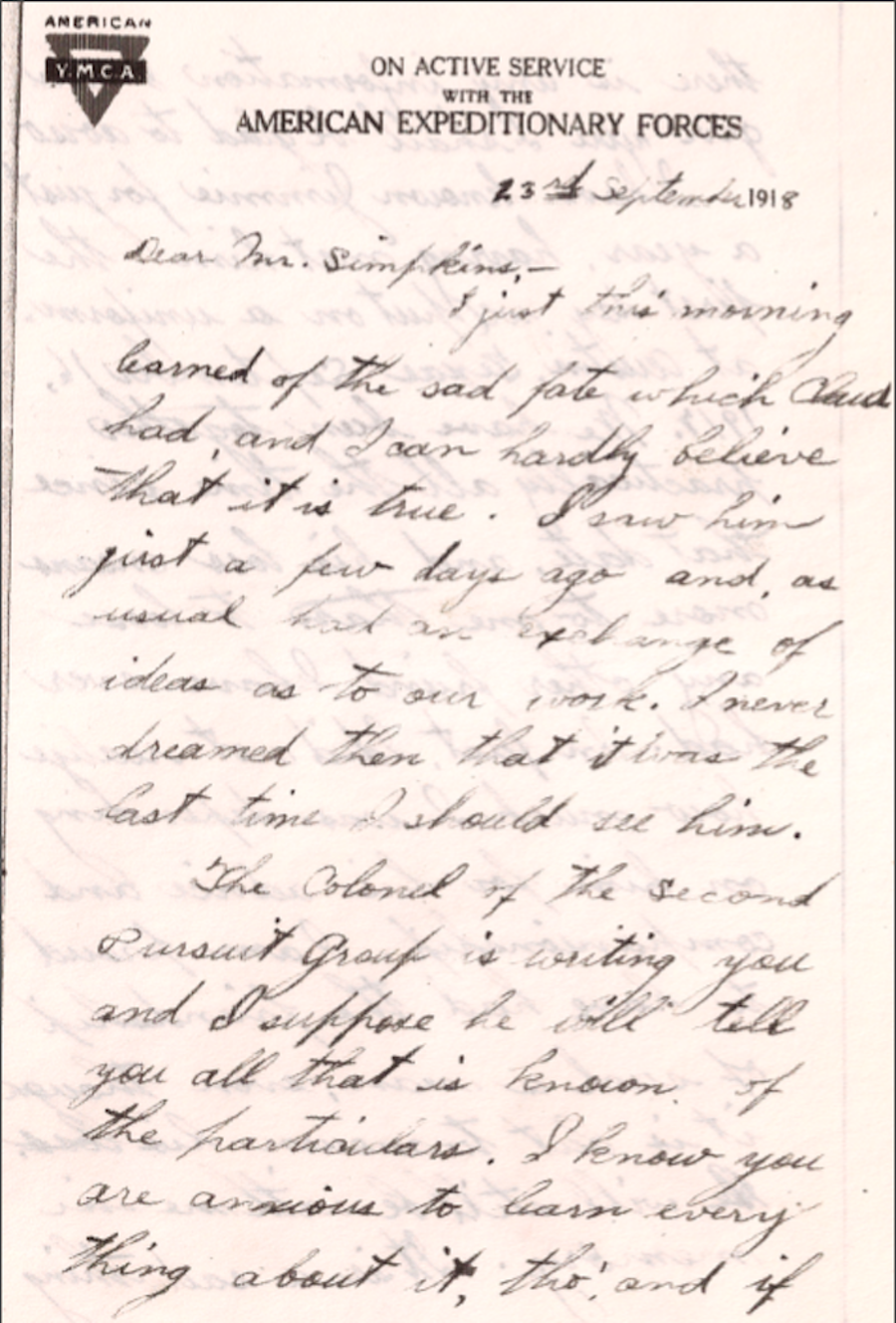 Williams letter page 1