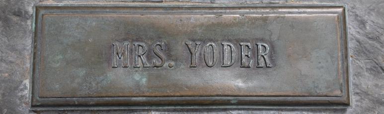 Mrs. S.A. Yoder name marker
