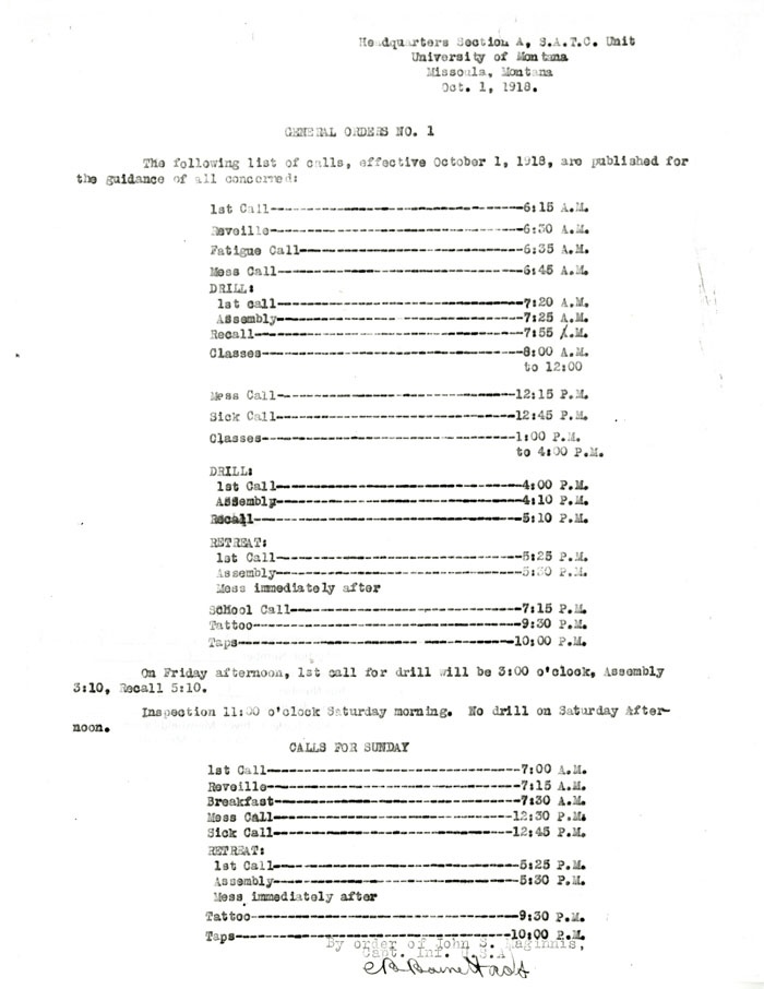 A copy of the SATC daily schedule.