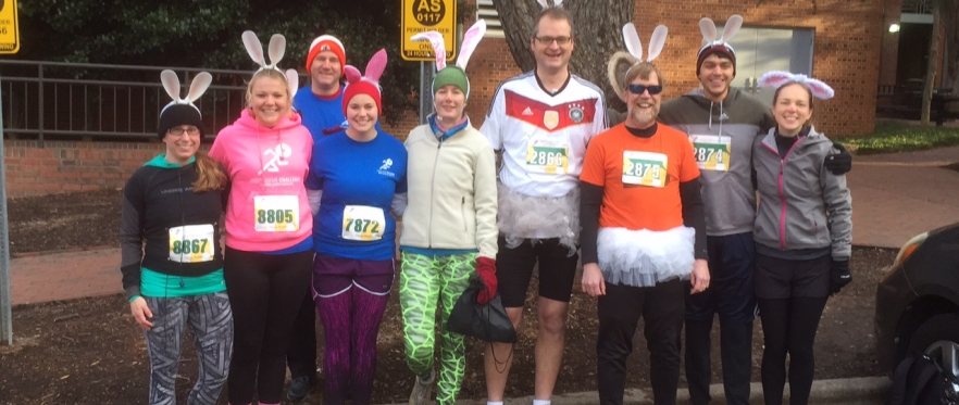 Group photo of those who paricipated in the 12 annual Krispy Kreme Challenge