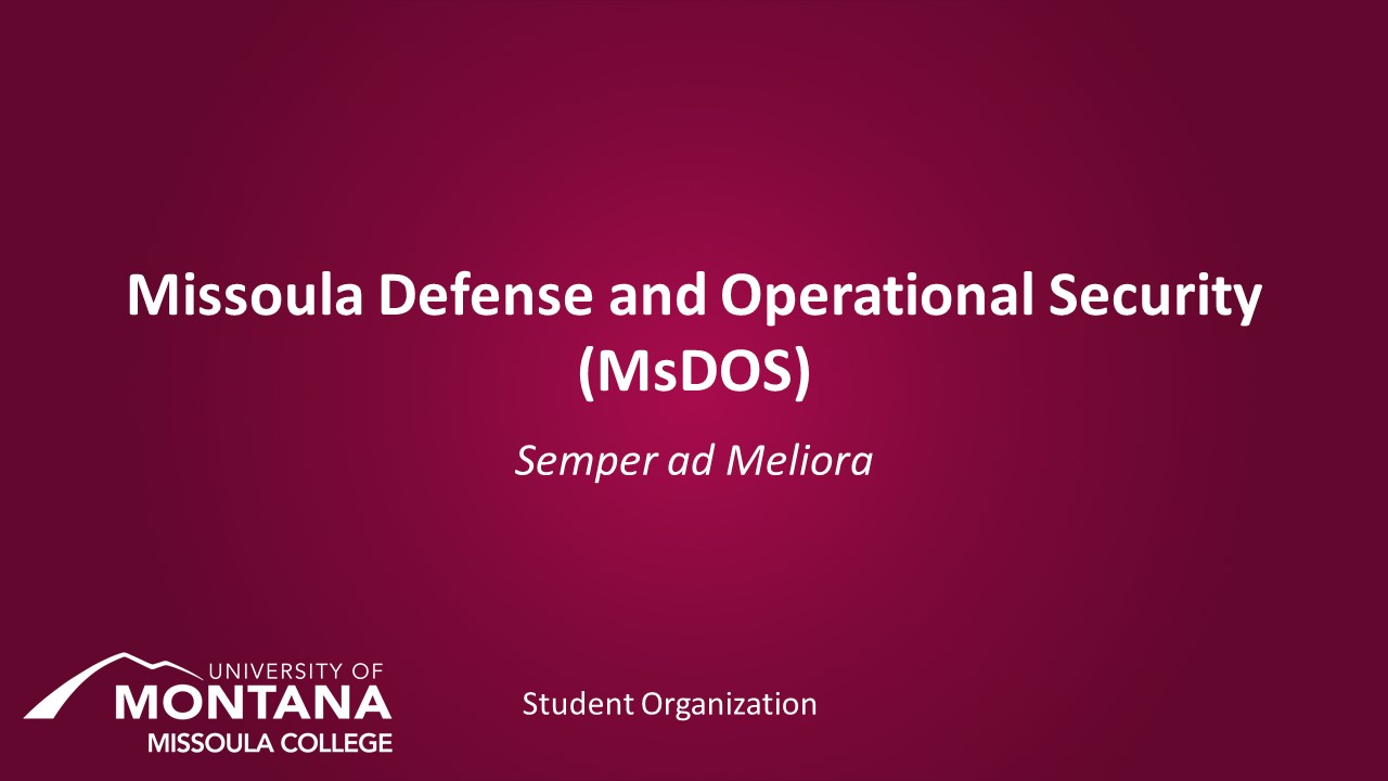 Missoula Defense and Operational Security (MsDOS) logo