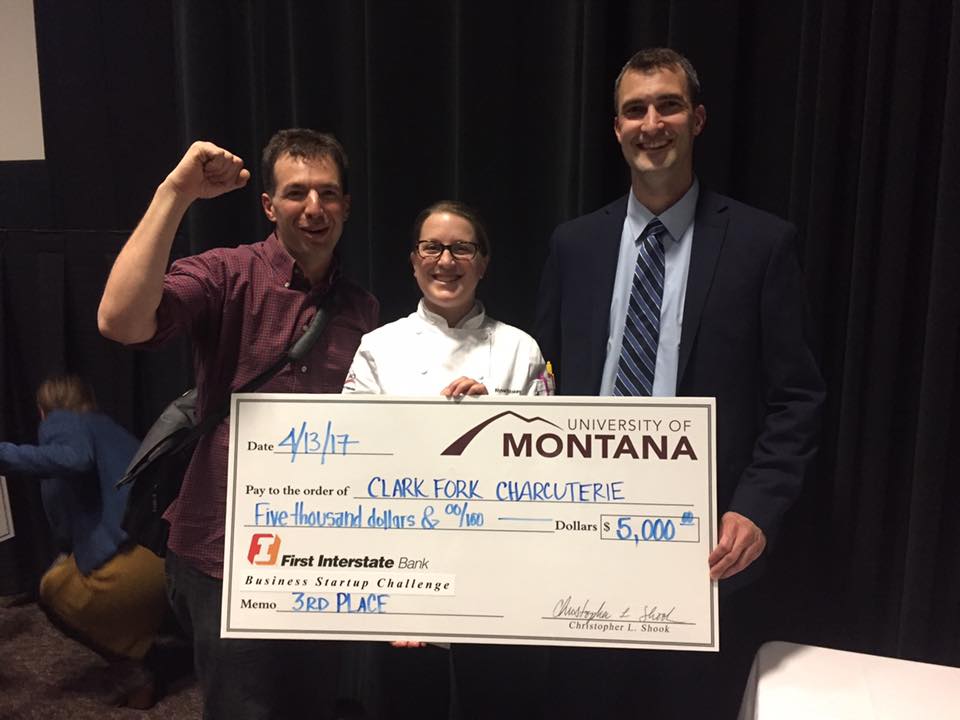 Third place winner Alyssa Tutskey poses with her $5,000 check for Clark Fork Charcuterie.