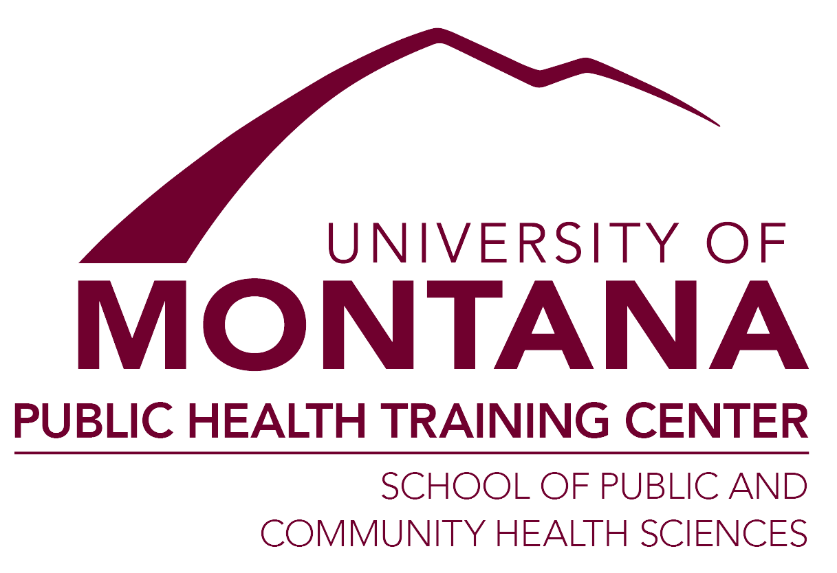 University of Montana Public Health Training Center logo, featuring stylized mountains and text.