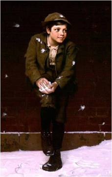 Boy with Snowball by John G Brown