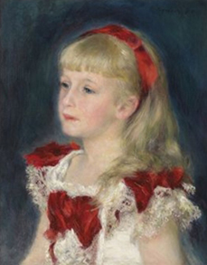 Mademoiselle Grimprel au ruban rouge by Pierre August Renoir