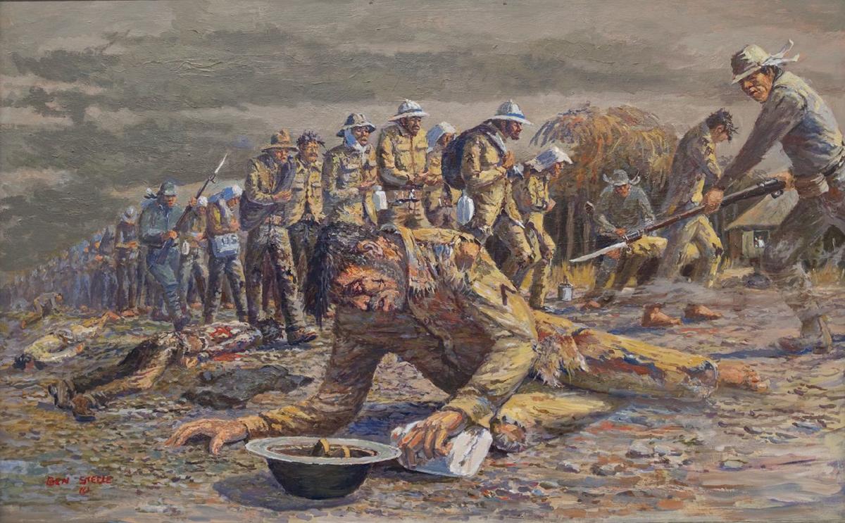 Ben Steele The Bataan Death March 1950 Oil on Canvas