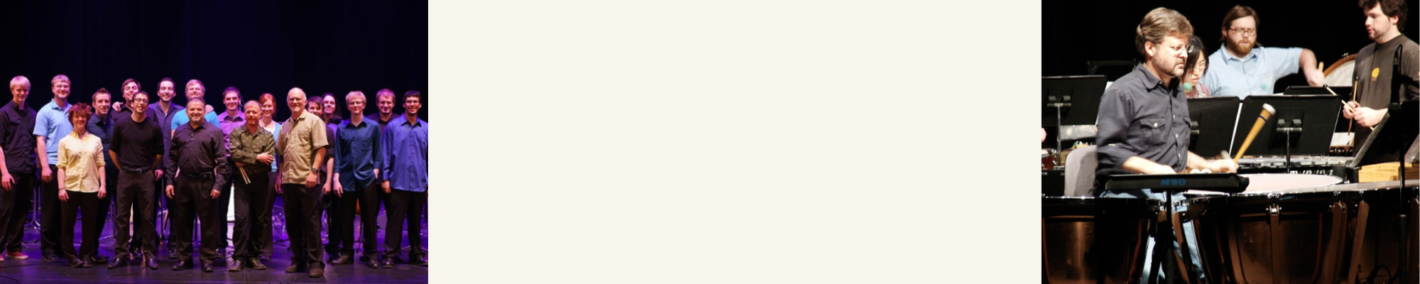 After a concert with Casey Cangelosi, Lalo Davila & Dave Gluck (Left)      Christopher Deane rehearsing with Percussion Ensemble (Right)